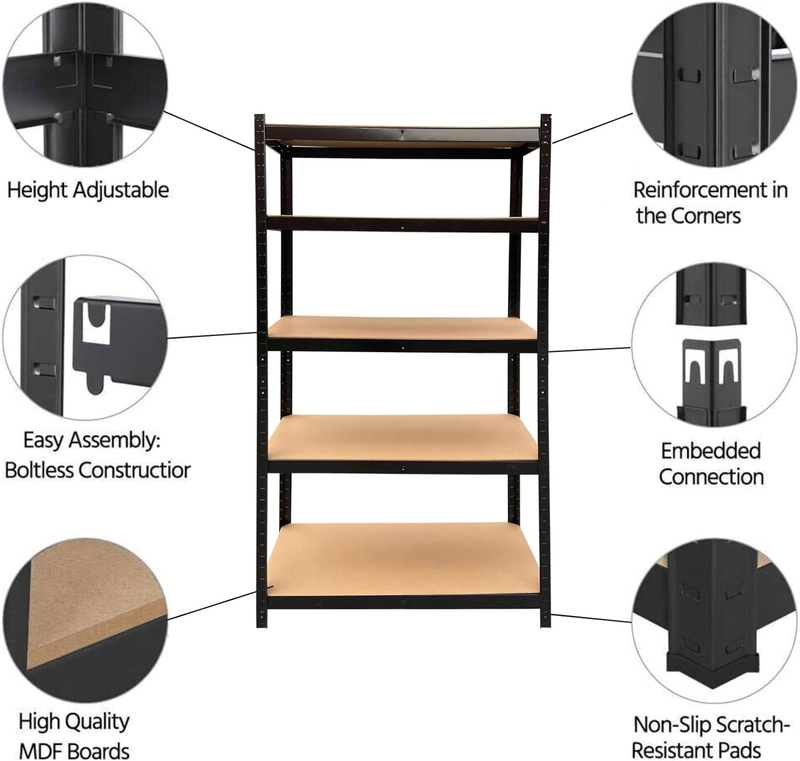 Estantería metálica de tablero MDF